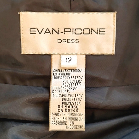 Evan Picone Womens Cocktail V-neck Should Bows Flowing & Lined /Size 12 NWT - Picture 8 of 13